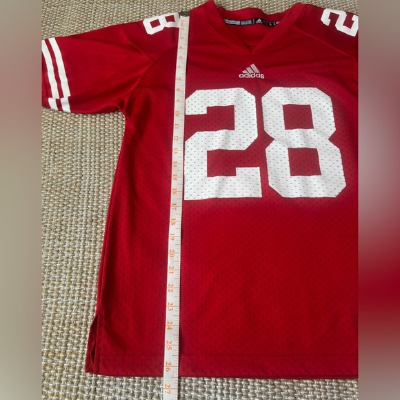 Adidas University of Wisconsin Monte Ball #28 youth large red shortsleeve jersey - Picture 5 of 6